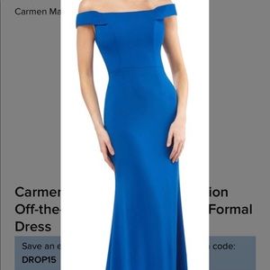 Formal Off-Shoulder Ball Gown with Train